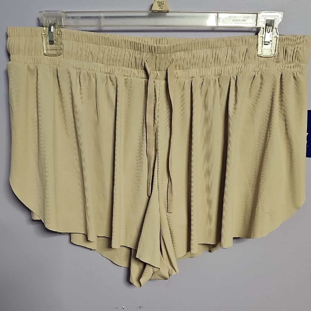 JoyLab Beige Athletic Shorts‎ with Compression Shorts Attached